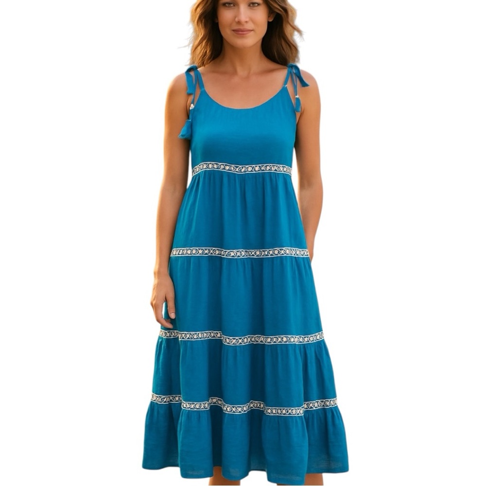 Tempo Paris Cutout Sundress Turquoise